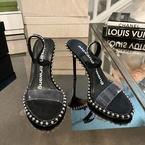 ALEXANDER WANG Nova Stud Clear Sandal heels size 36